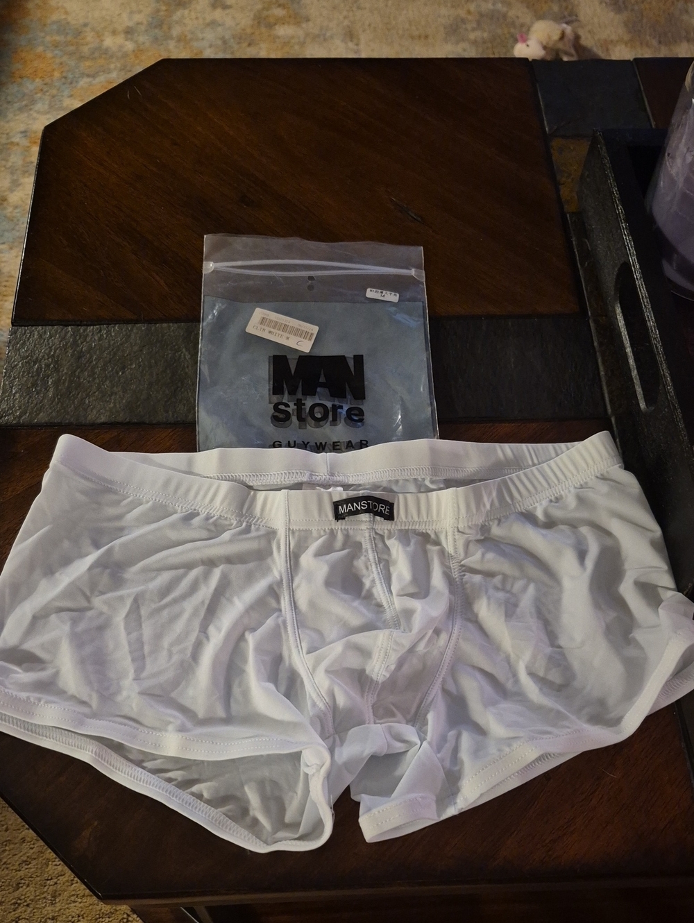 White Men's Boxer Briefs — Supportive Transparent Everyday Trunks